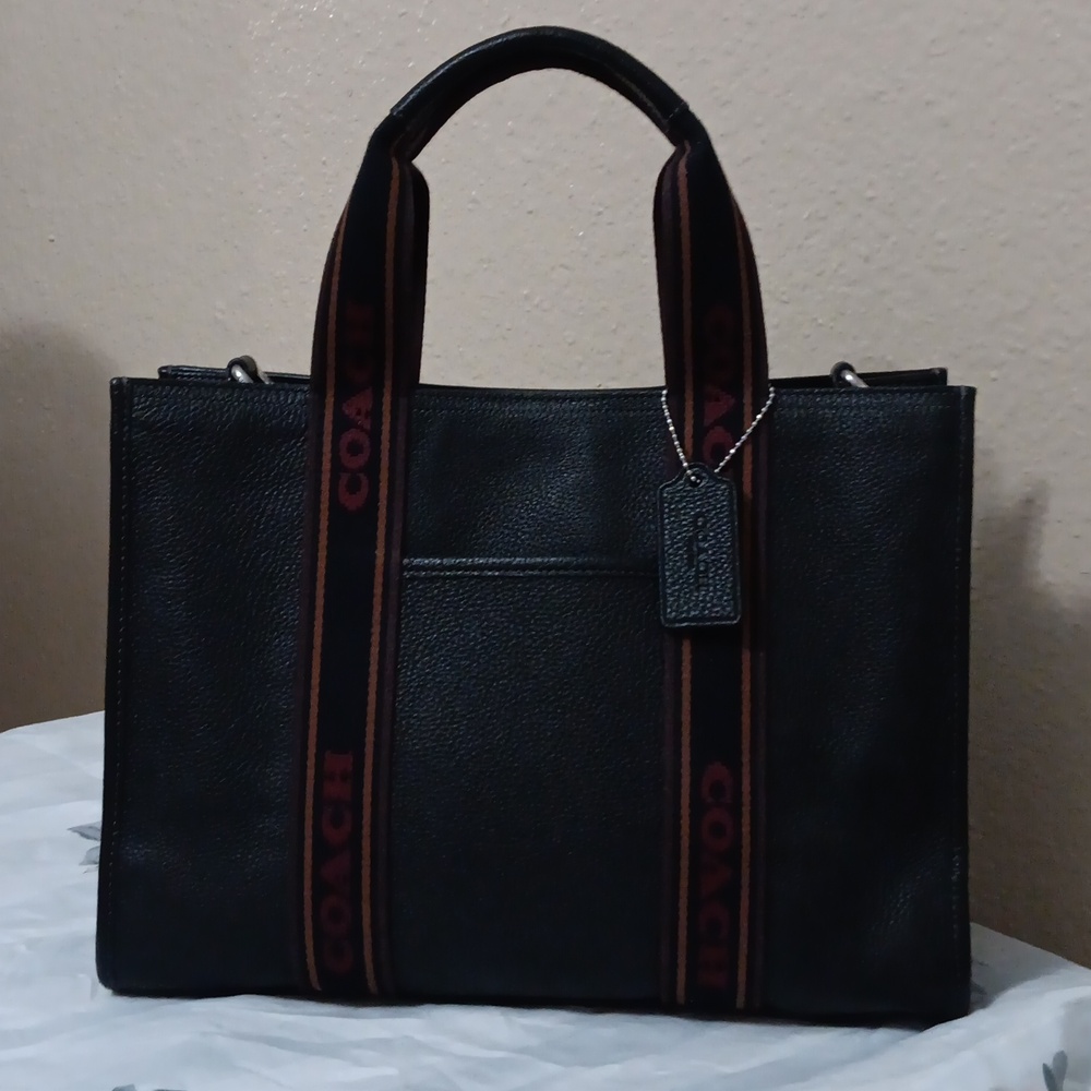 Coach Black and Brown Leather Smith Tote - Picture 10 of 12